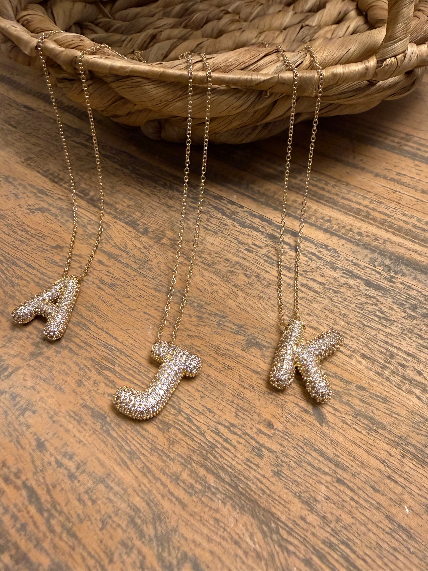 Initial gold necklace